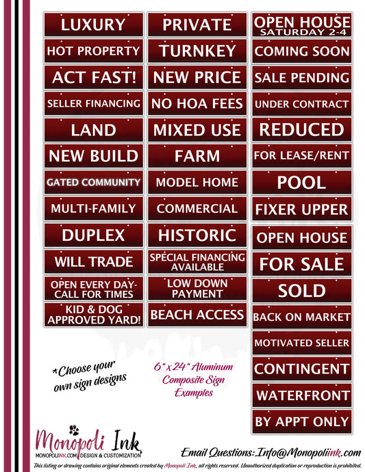 6"x24" Aluminum Composite Rider Panel Packages Double-Sided