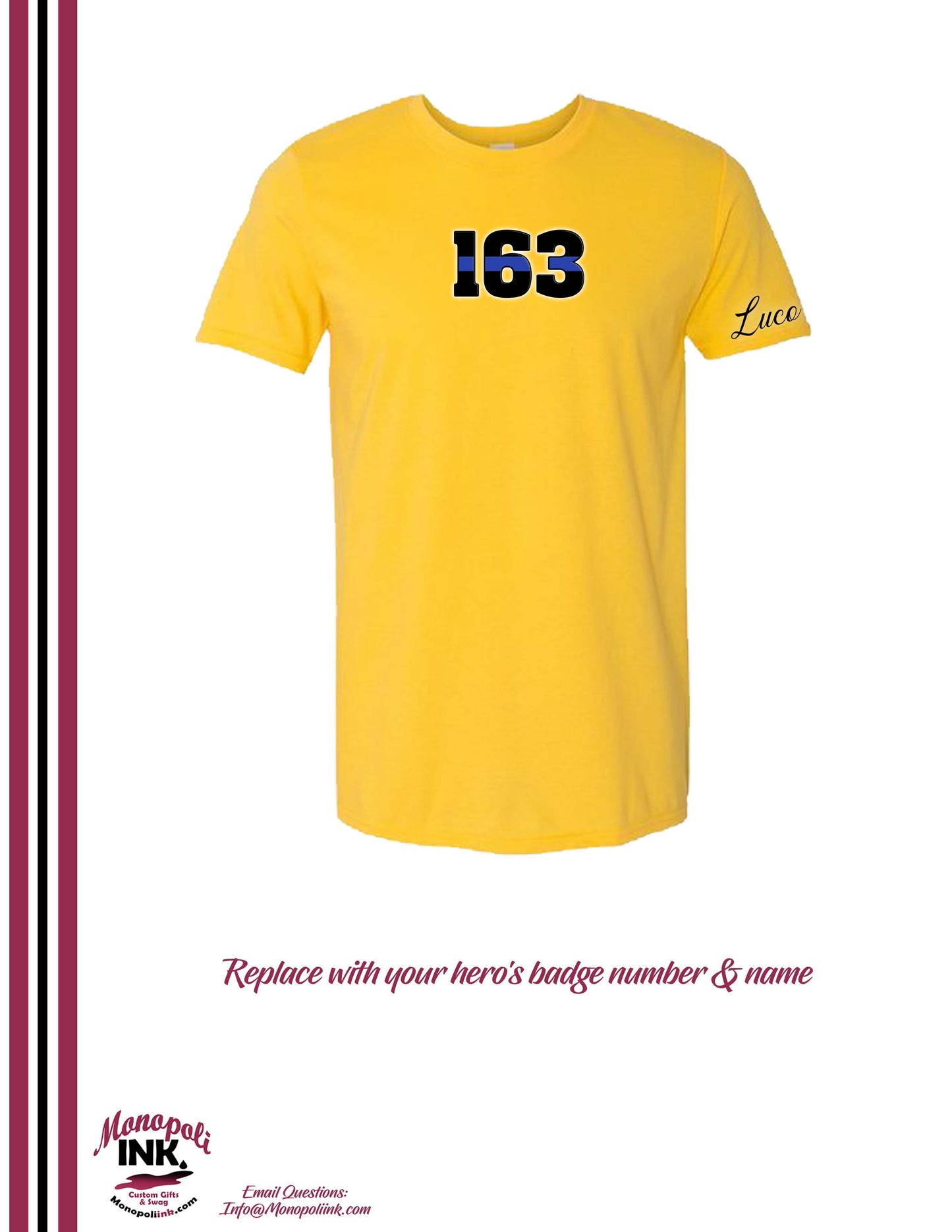 Police Badge Number Tee