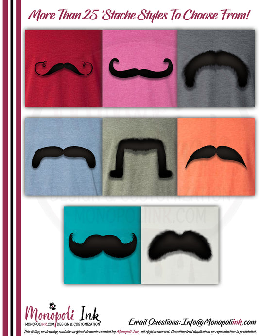 Mustache Tees - Red