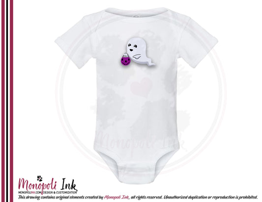 Ghost Pumpkin Bucket Onesie