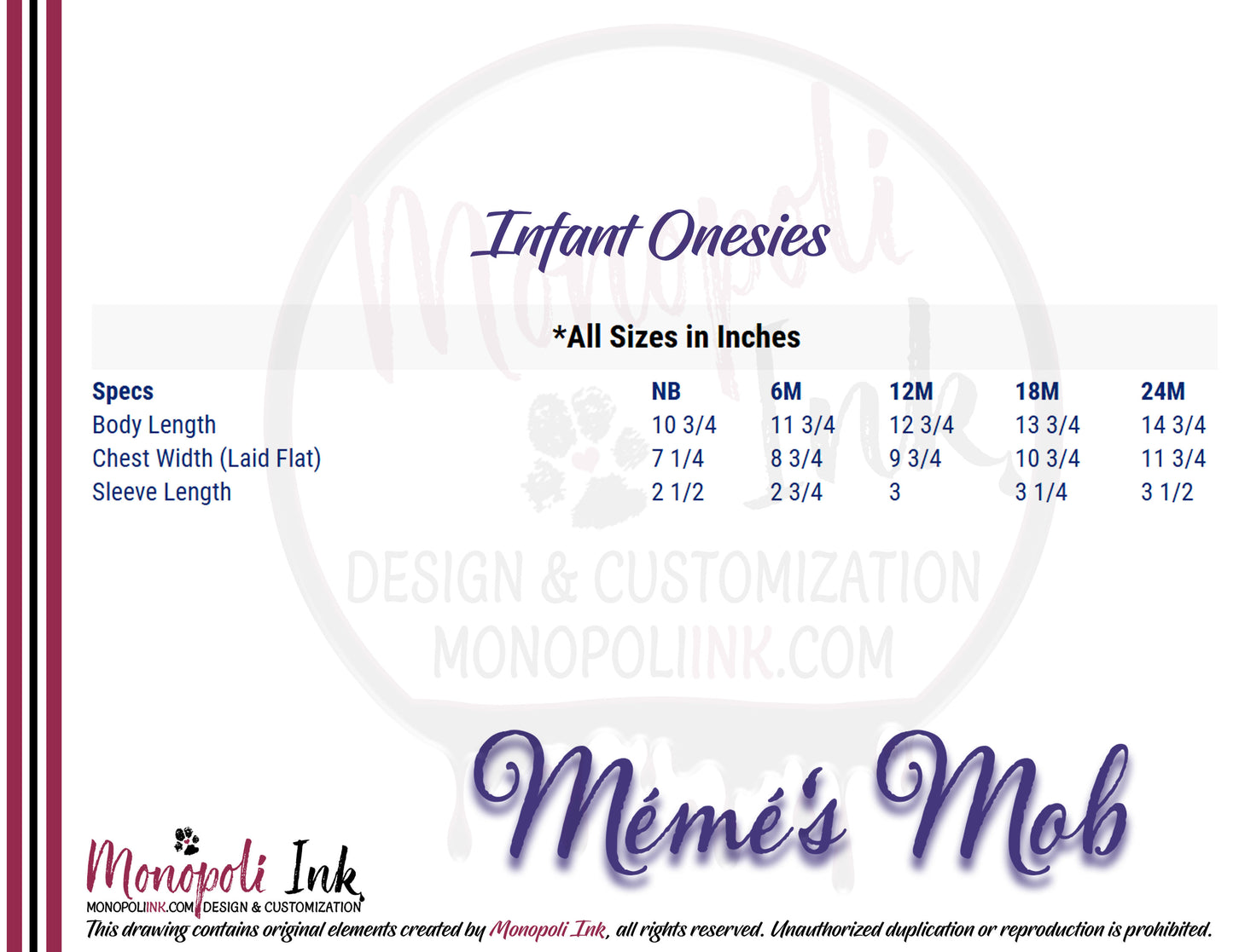 Meme's Mob Infant Onesies: Lois McDonald *Pre-Order*