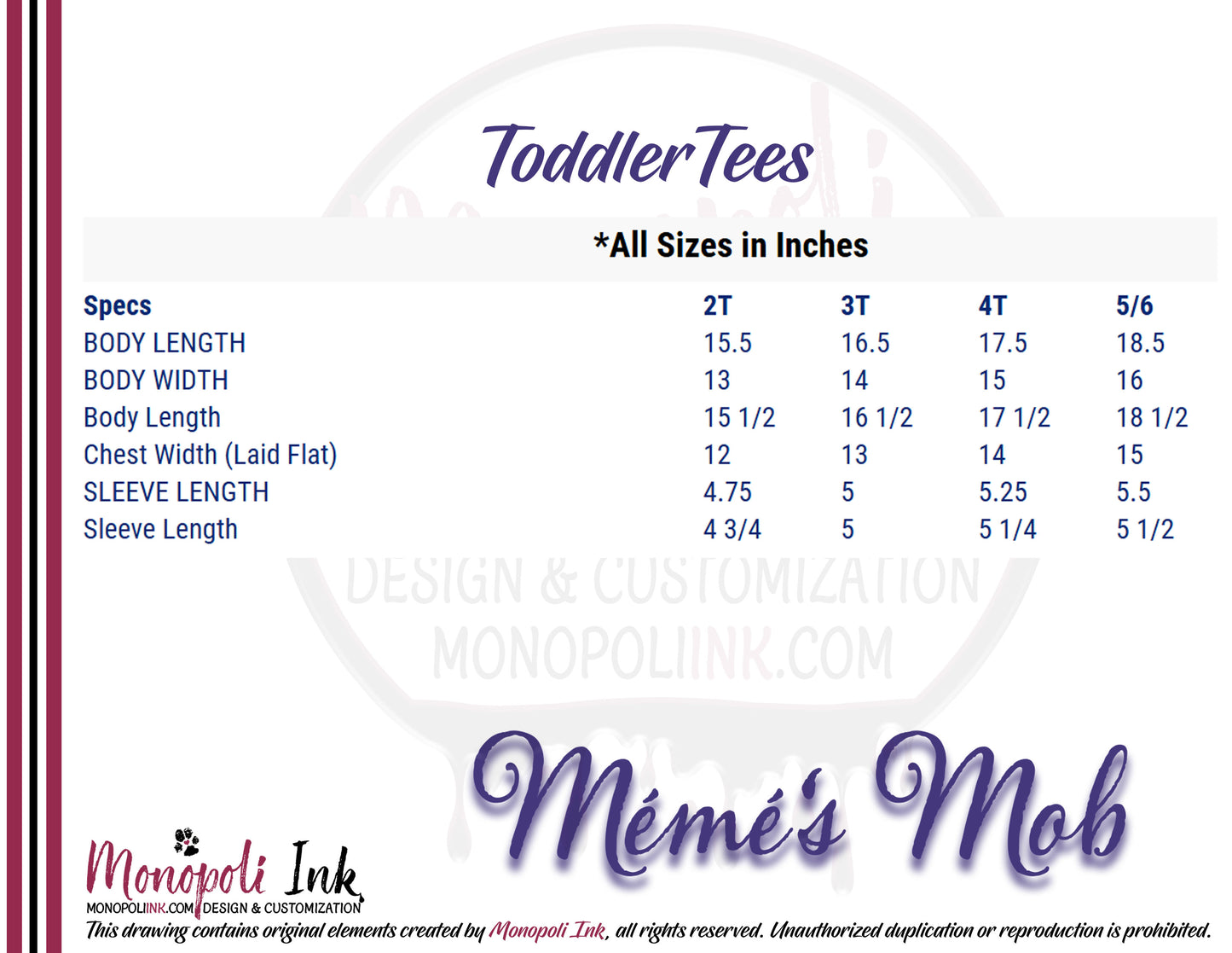 Meme's Mob Toddler Tees: Lois McDonald *Pre-Order*
