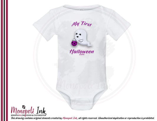 "First Halloween" Ghost Pumpkin Bucket Onesie