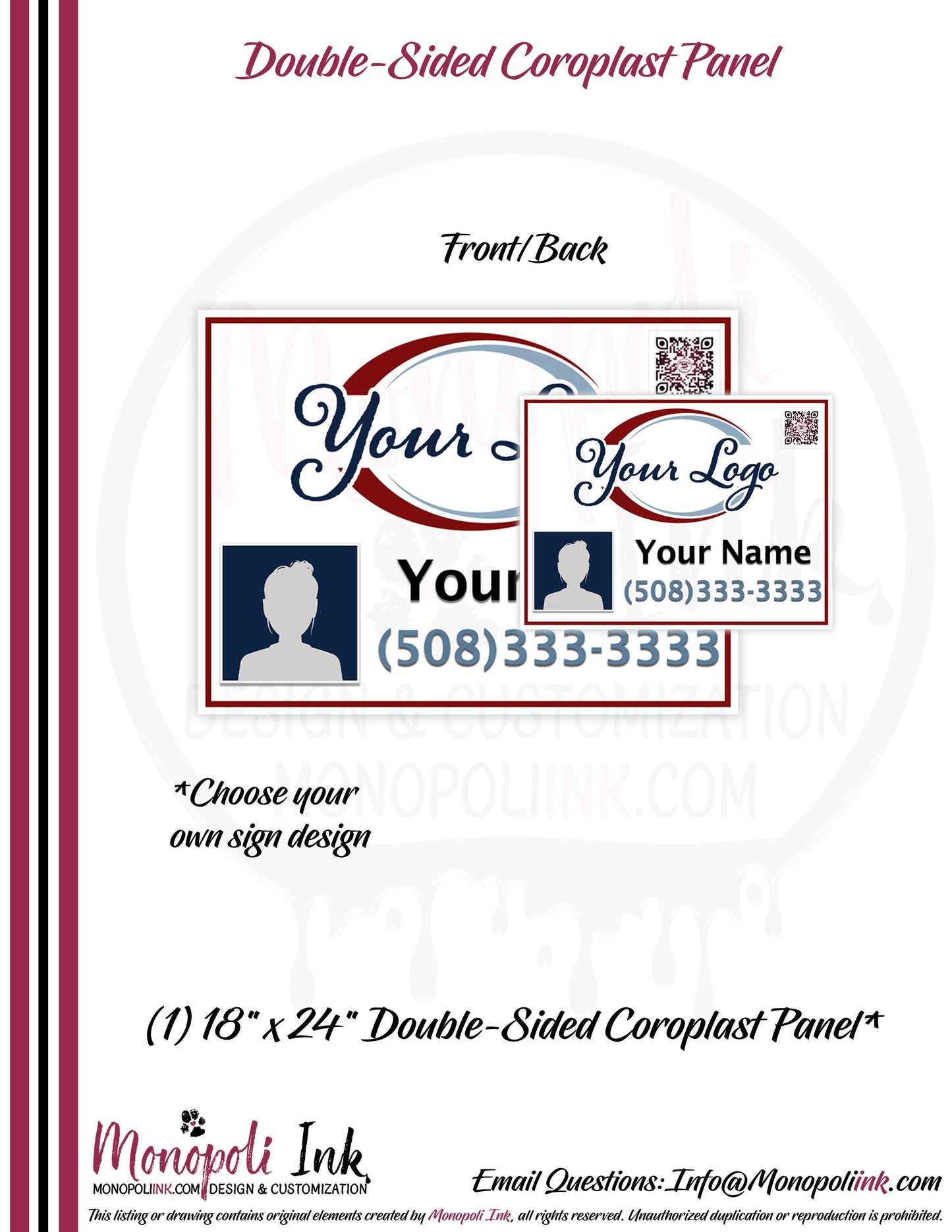 18" x 24" Coroplast Step-Stake/Lawn/Yard Signs