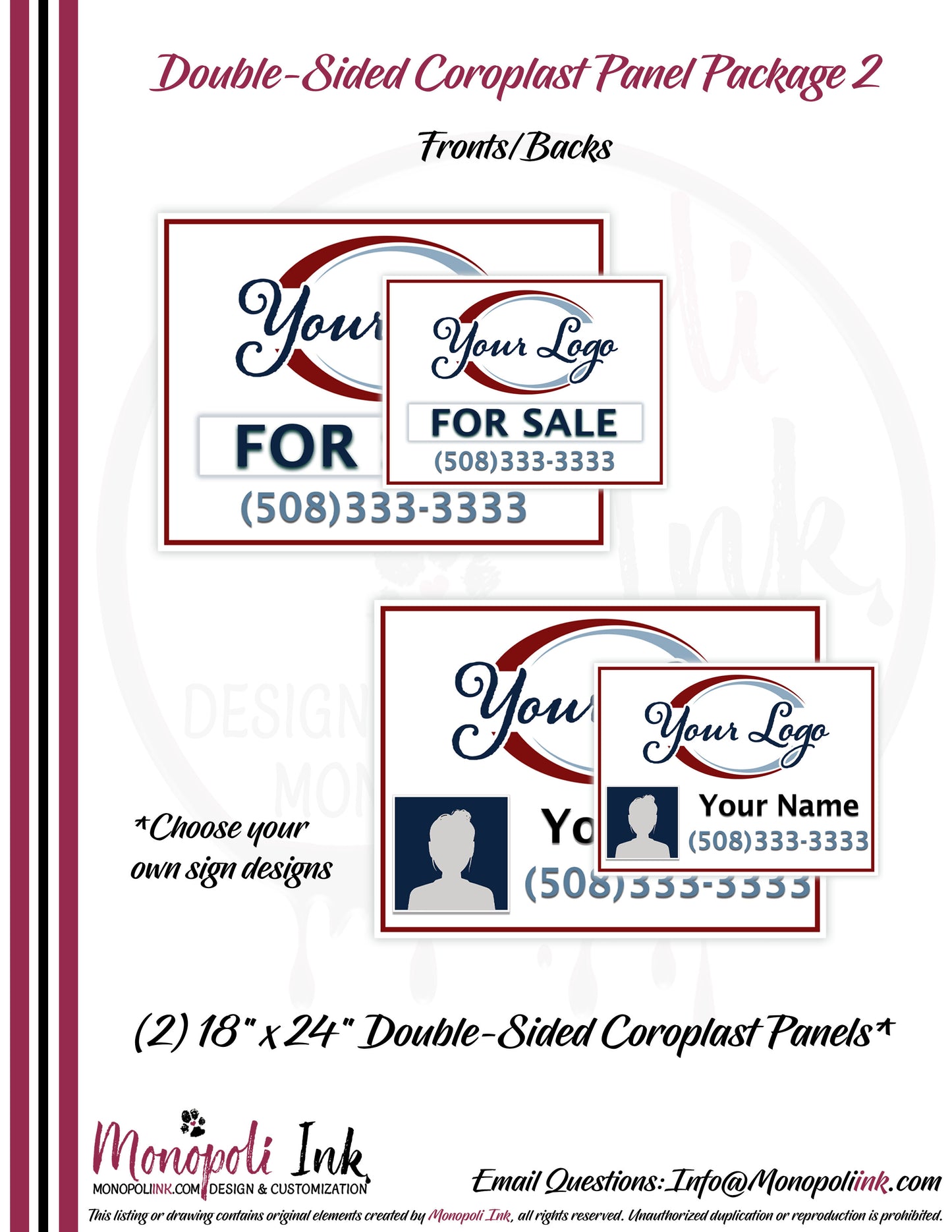 18" x 24" Coroplast Step-Stake/Lawn/Yard Signs