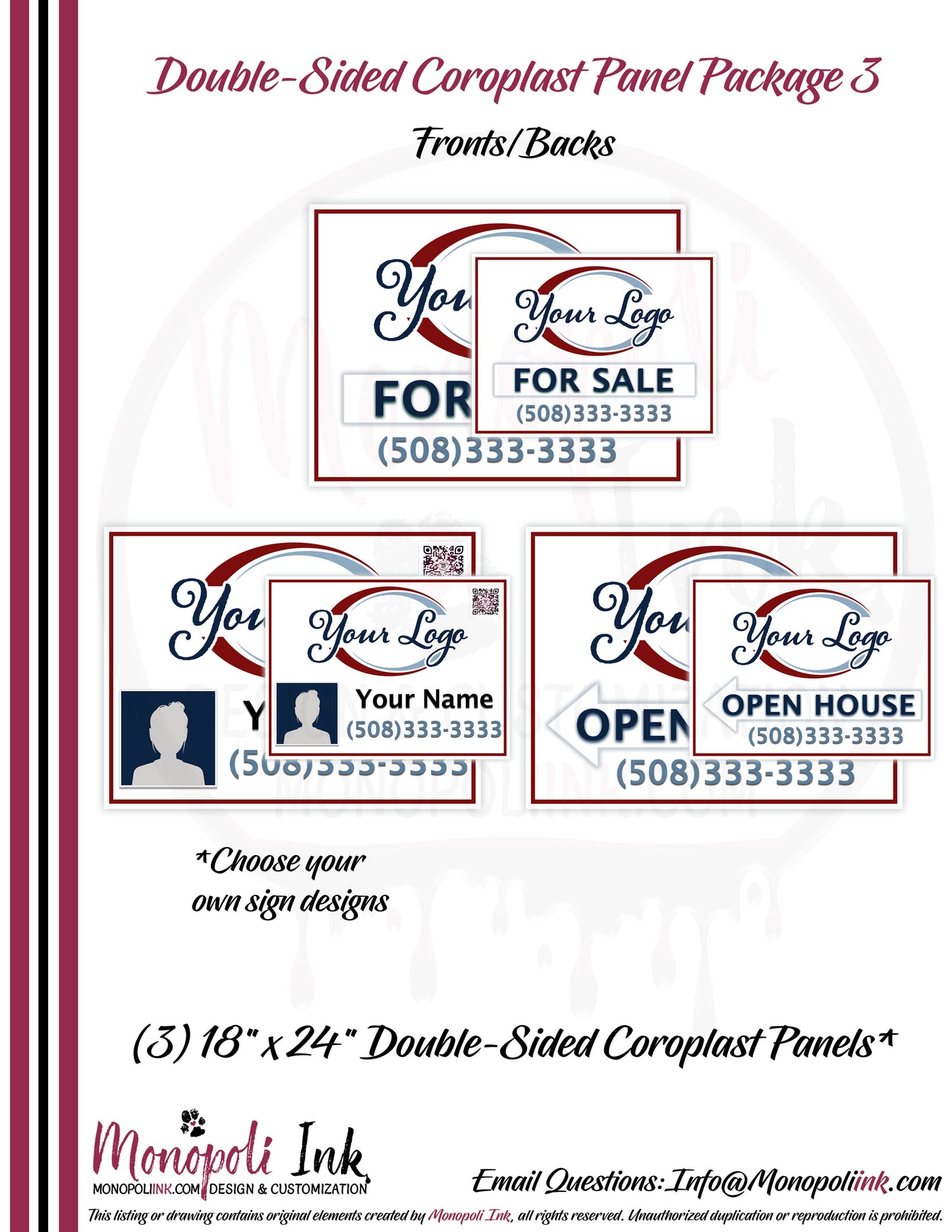 18" x 24" Coroplast Step-Stake/Lawn/Yard Signs
