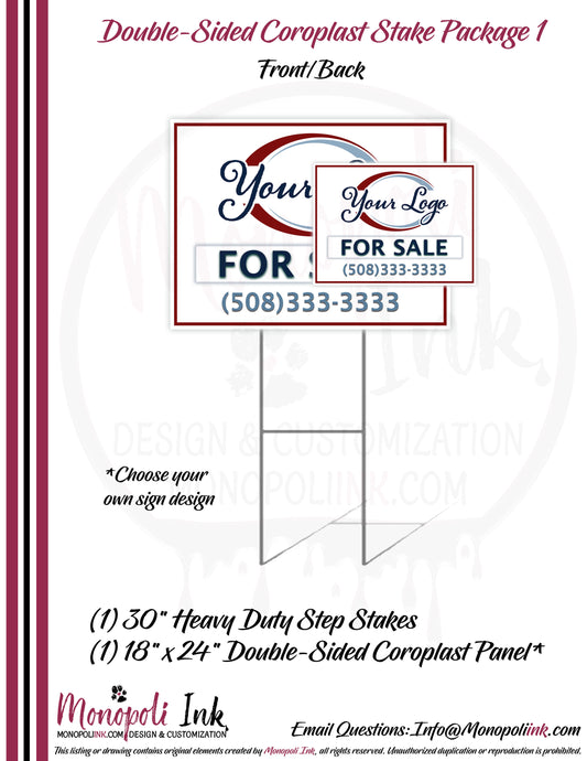 18" x 24" Single & Double-Sided Coroplast Step-Stake/Lawn/Yard Signs