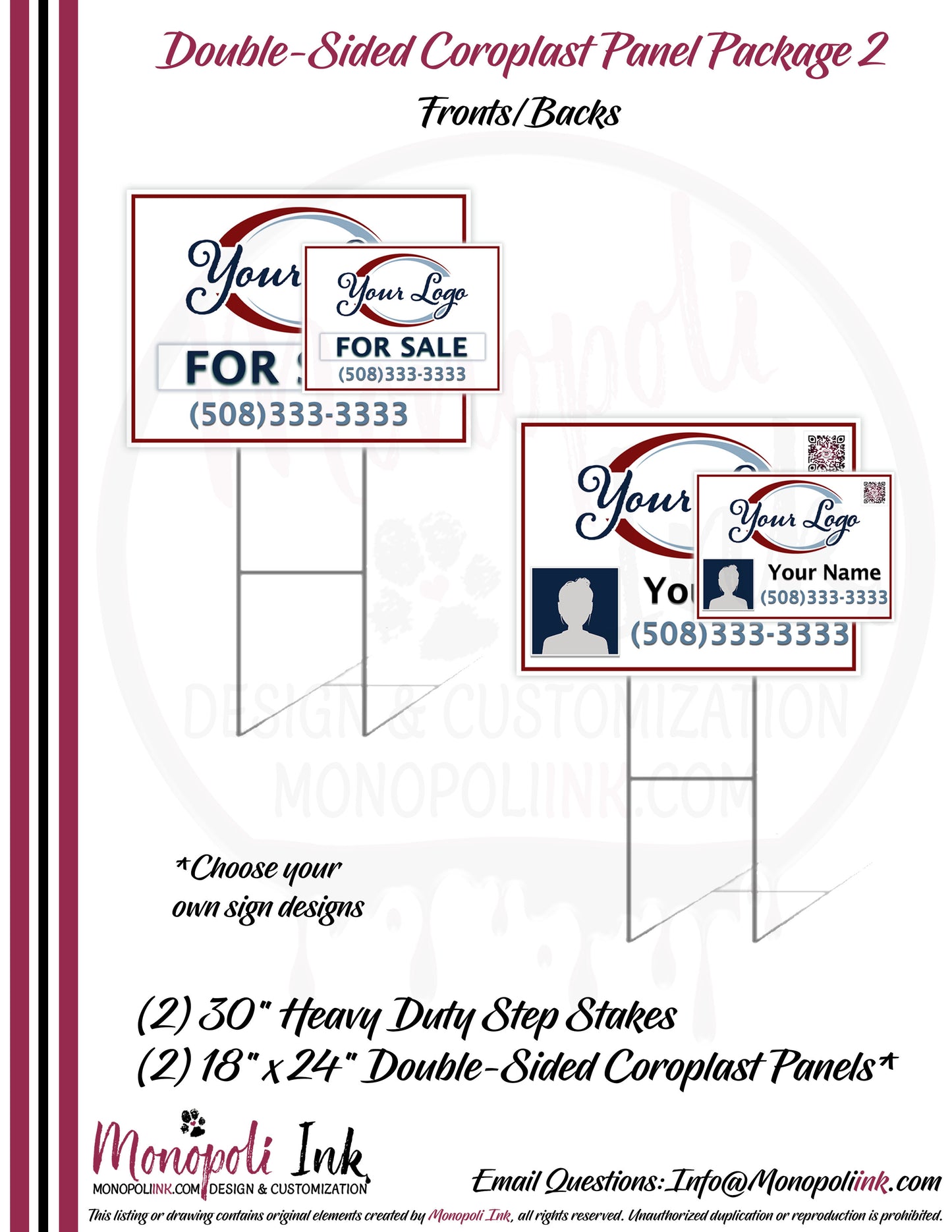 18" x 24" Coroplast Step-Stake/Lawn/Yard Signs