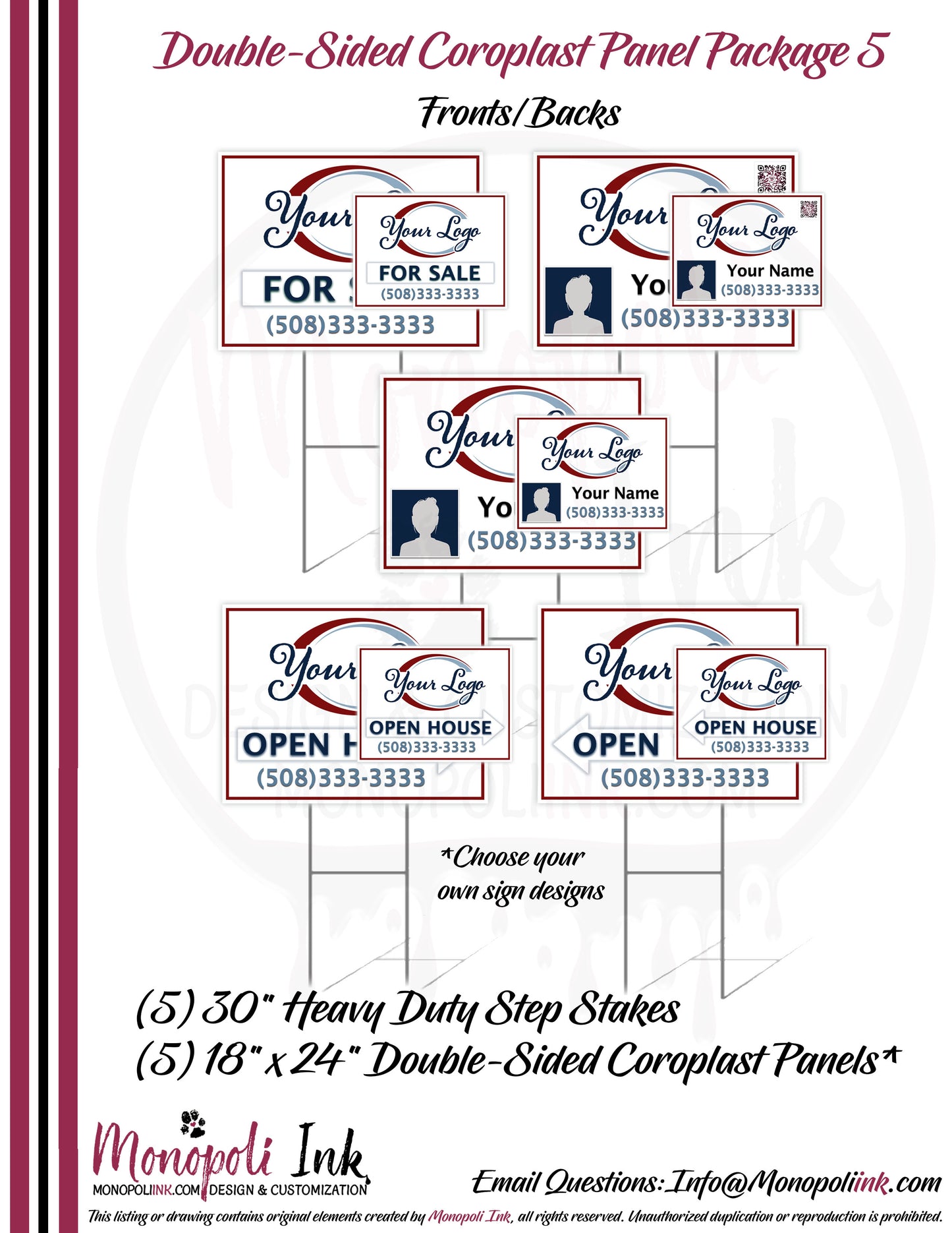 18" x 24" Coroplast Step-Stake/Lawn/Yard Signs
