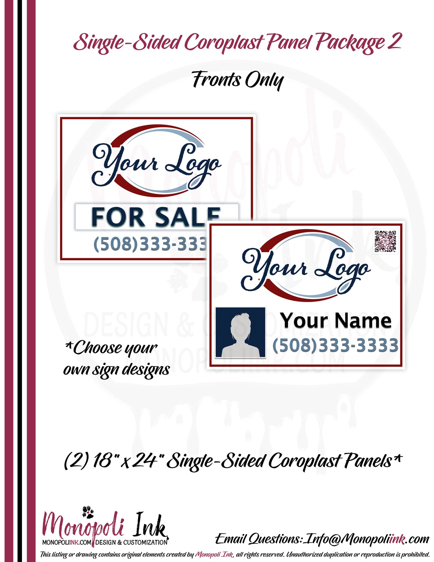 18" x 24" Coroplast Step-Stake/Lawn/Yard Signs