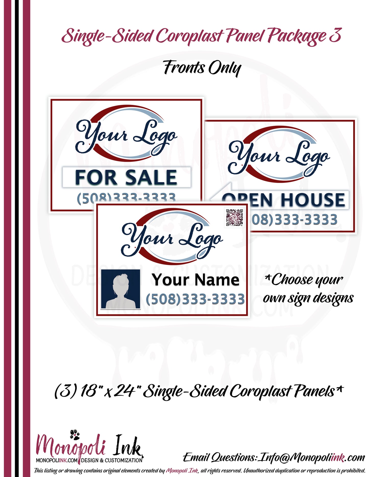 18" x 24" Coroplast Step-Stake/Lawn/Yard Signs
