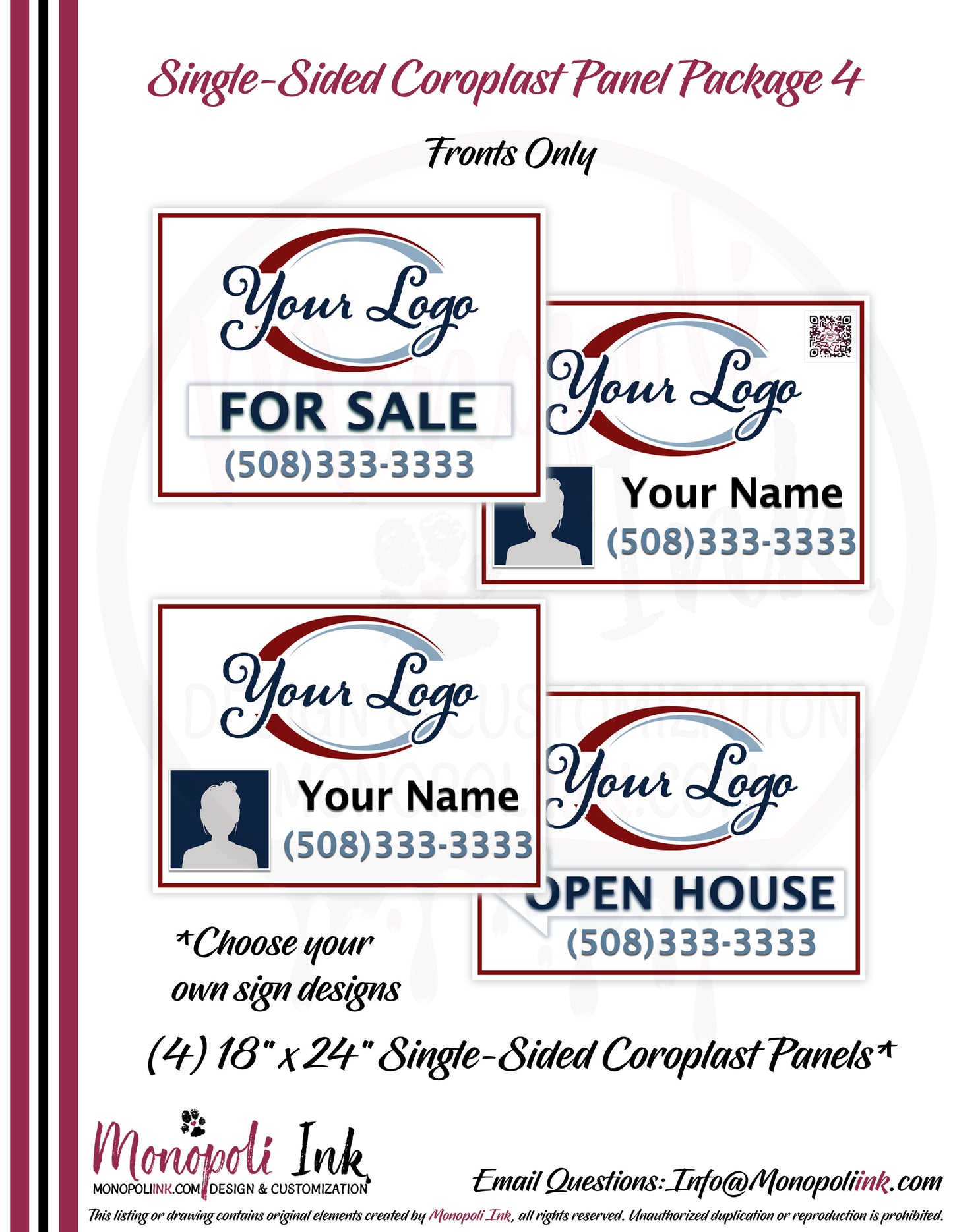 18" x 24" Coroplast Step-Stake/Lawn/Yard Signs