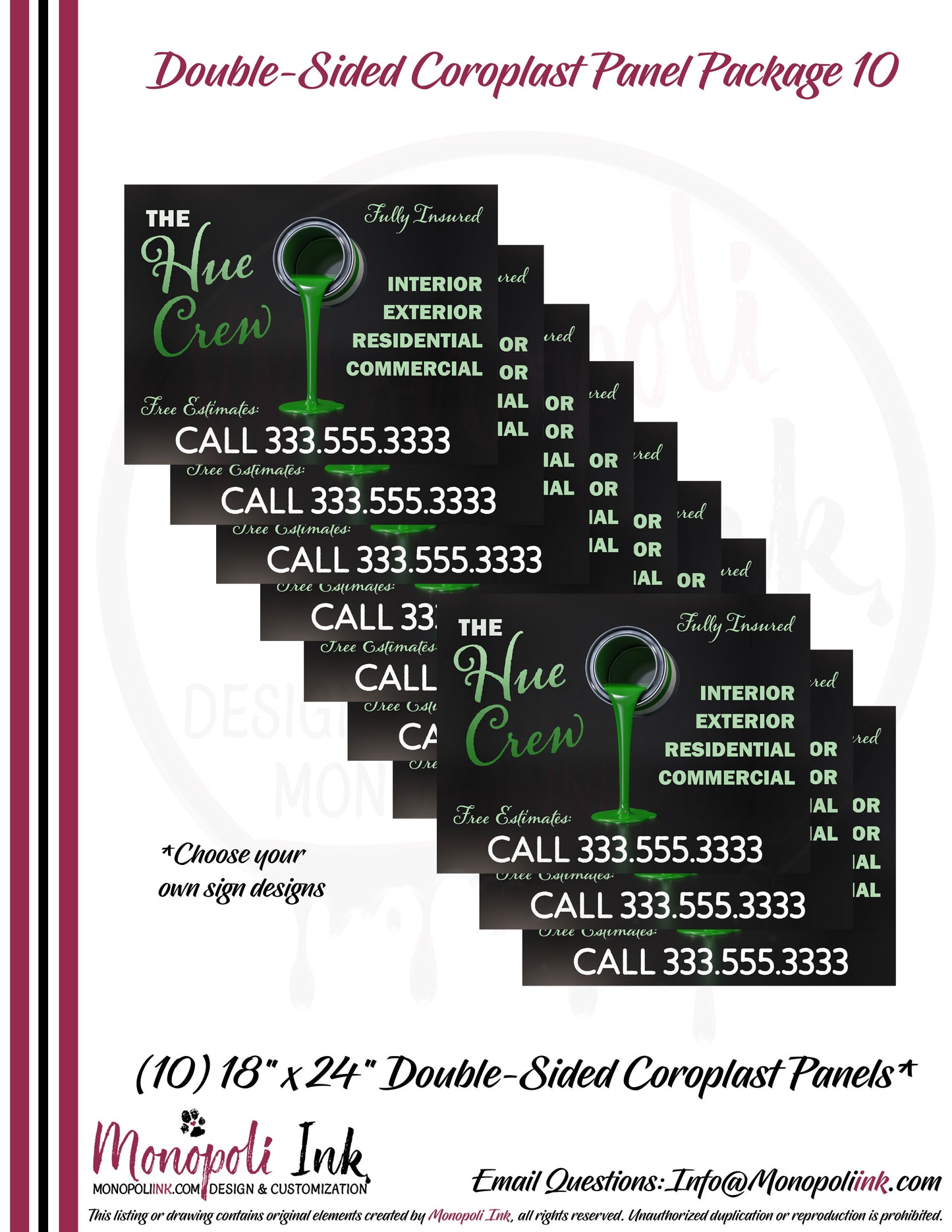 18" x 24" Coroplast Step-Stake/Lawn/Yard Signs