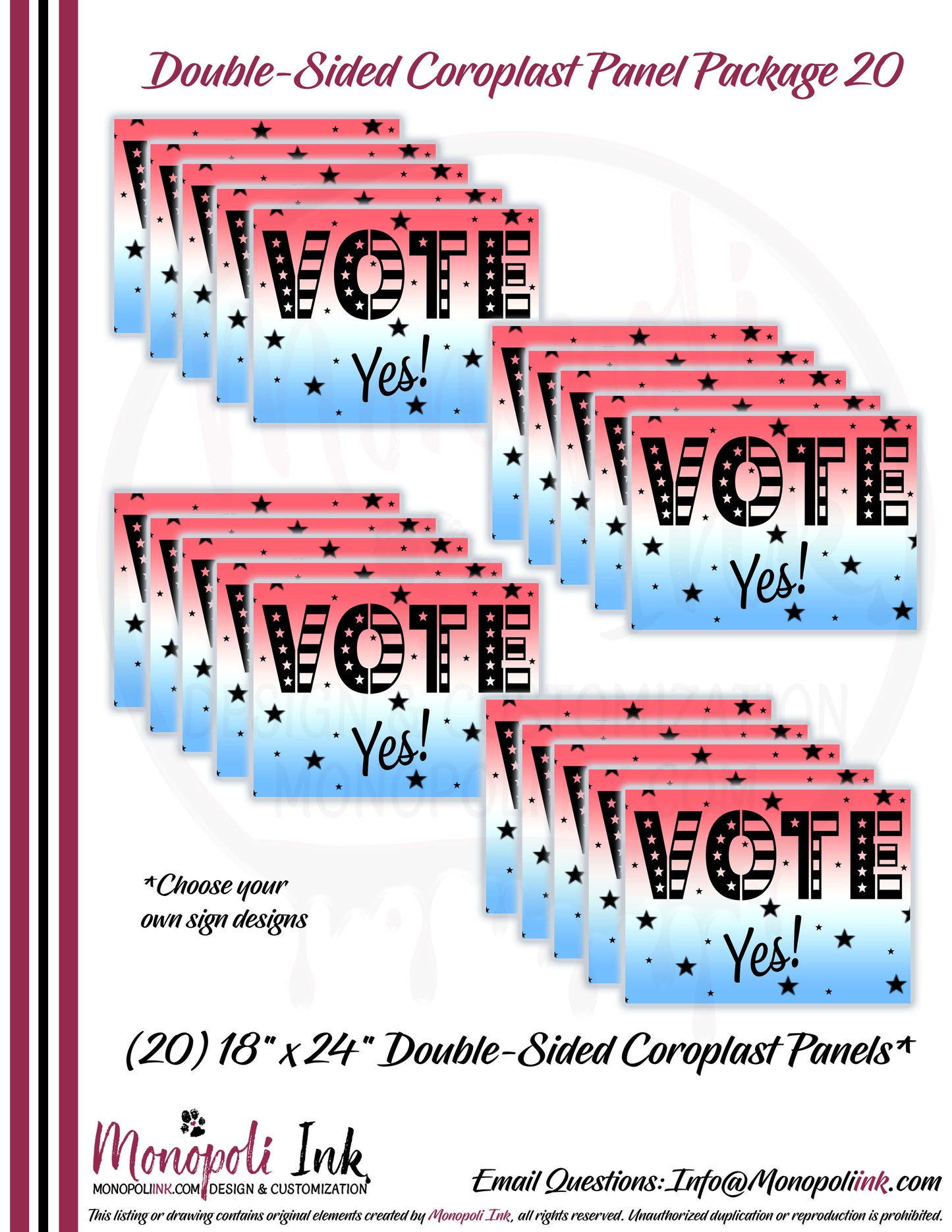 18" x 24" Coroplast Step-Stake/Lawn/Yard Signs