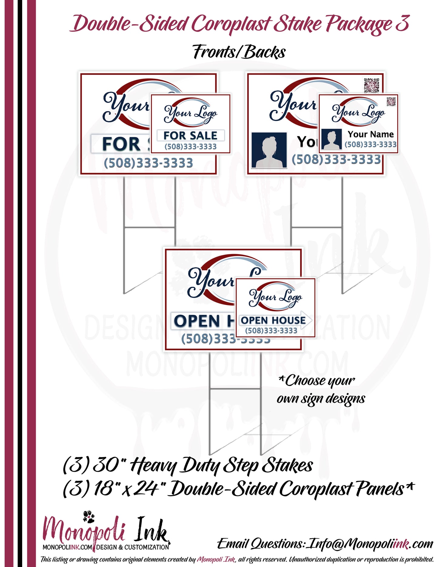18" x 24" Coroplast Step-Stake/Lawn/Yard Signs
