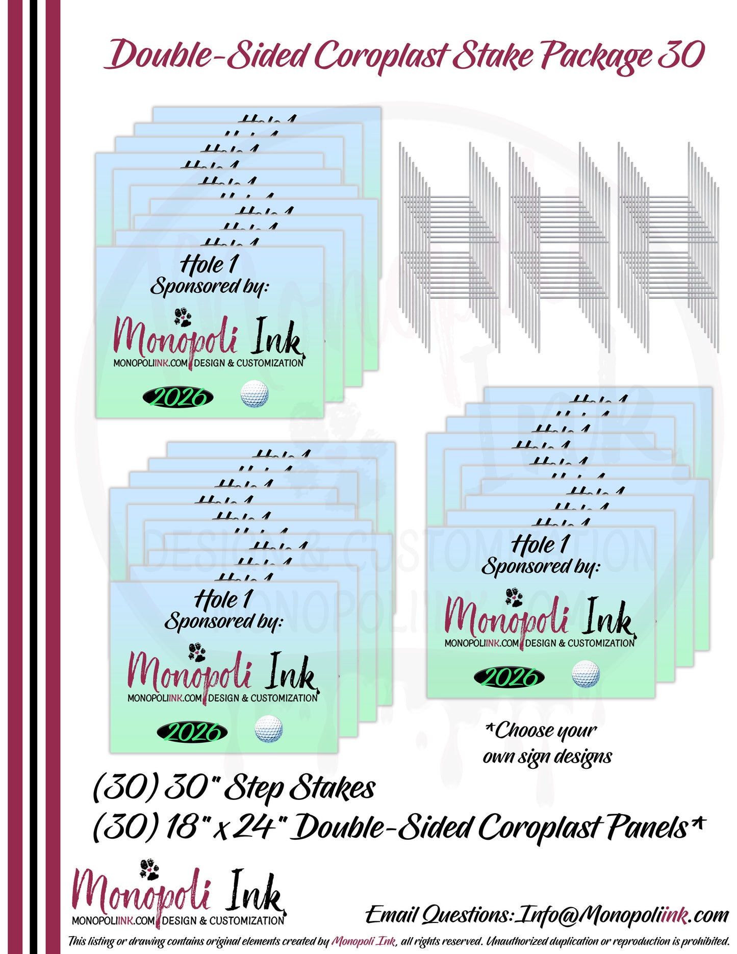 18" x 24" Coroplast Step-Stake/Lawn/Yard Signs