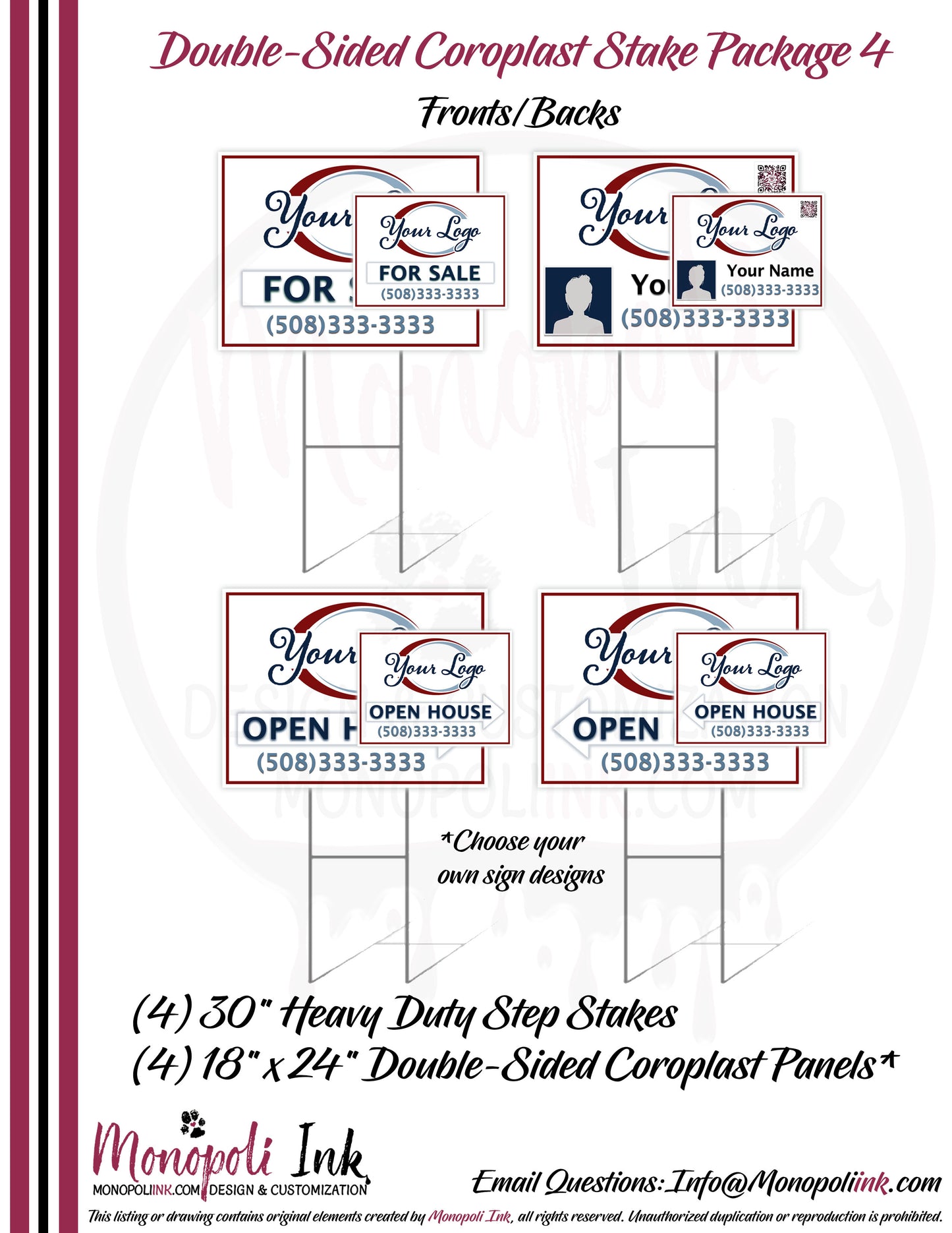18" x 24" Coroplast Step-Stake/Lawn/Yard Signs