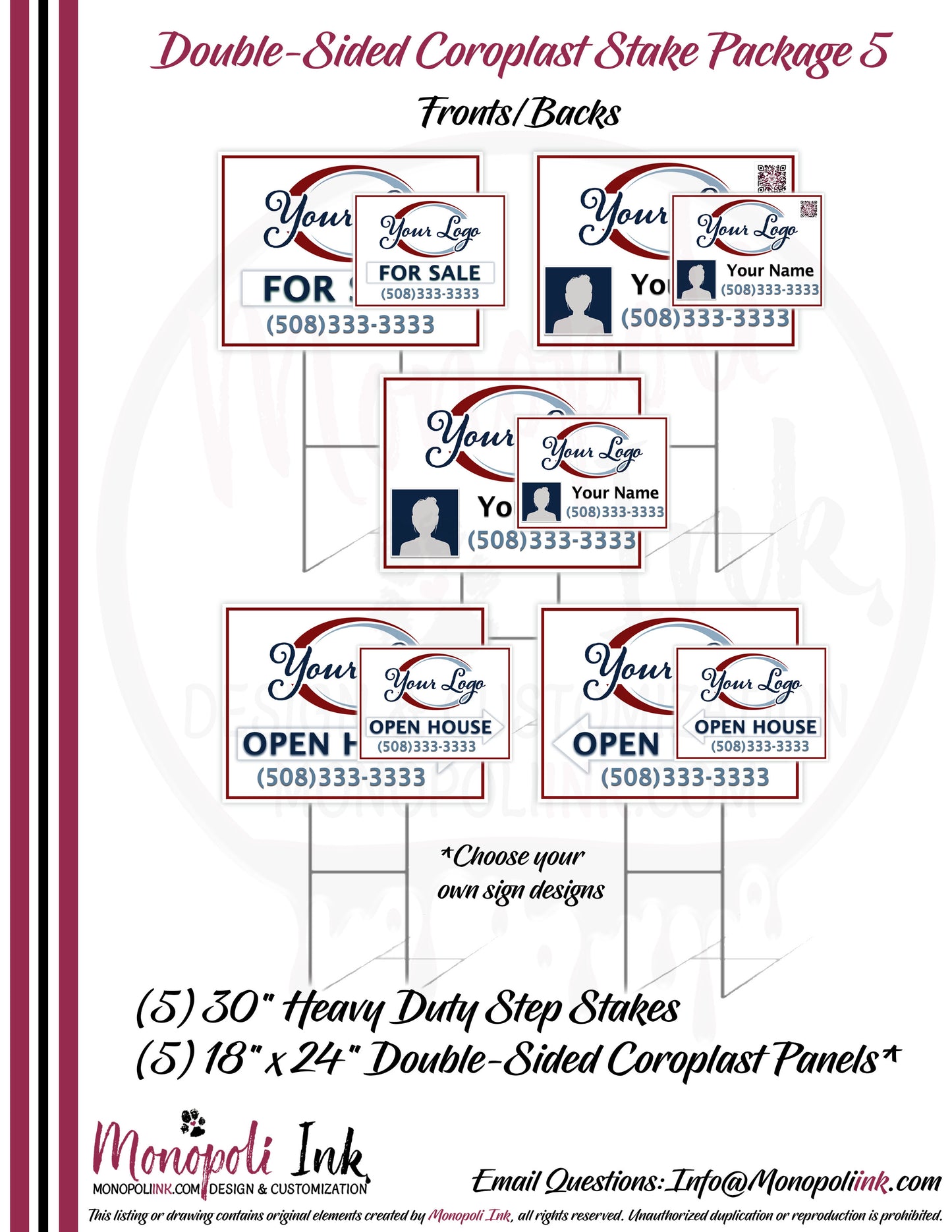 18" x 24" Coroplast Step-Stake/Lawn/Yard Signs