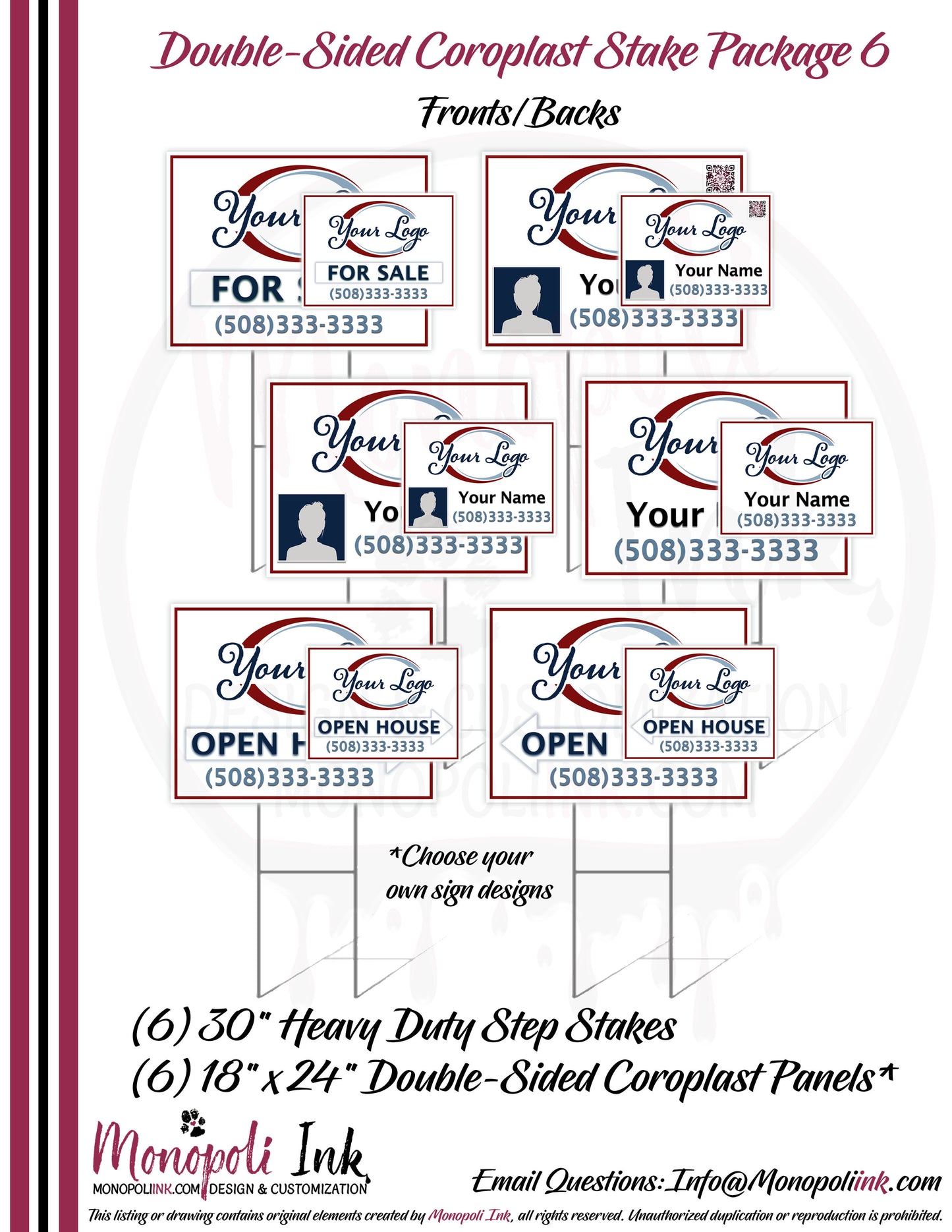 18" x 24" Coroplast Step-Stake/Lawn/Yard Signs