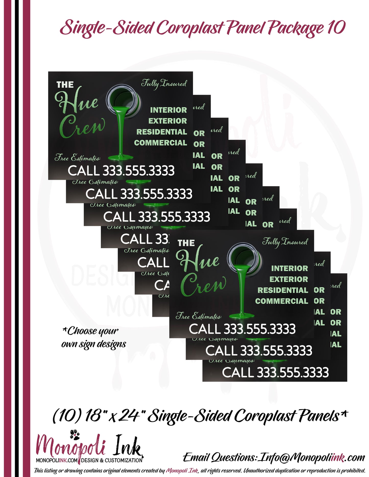 18" x 24" Coroplast Step-Stake/Lawn/Yard Signs