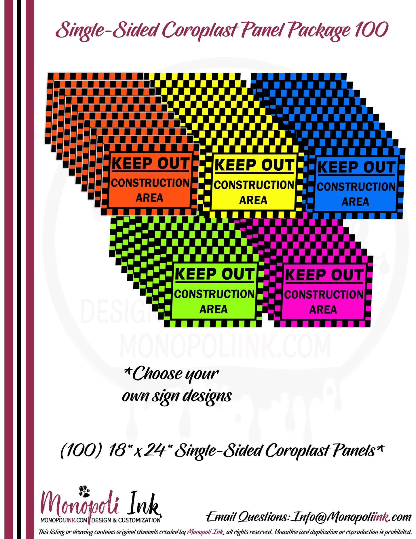 18" x 24" Coroplast Step-Stake/Lawn/Yard Signs