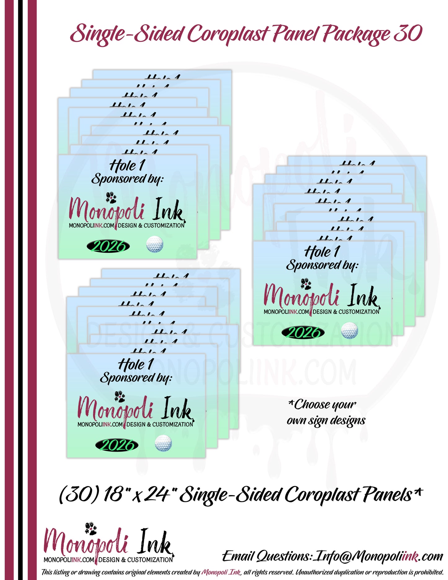 18" x 24" Coroplast Step-Stake/Lawn/Yard Signs
