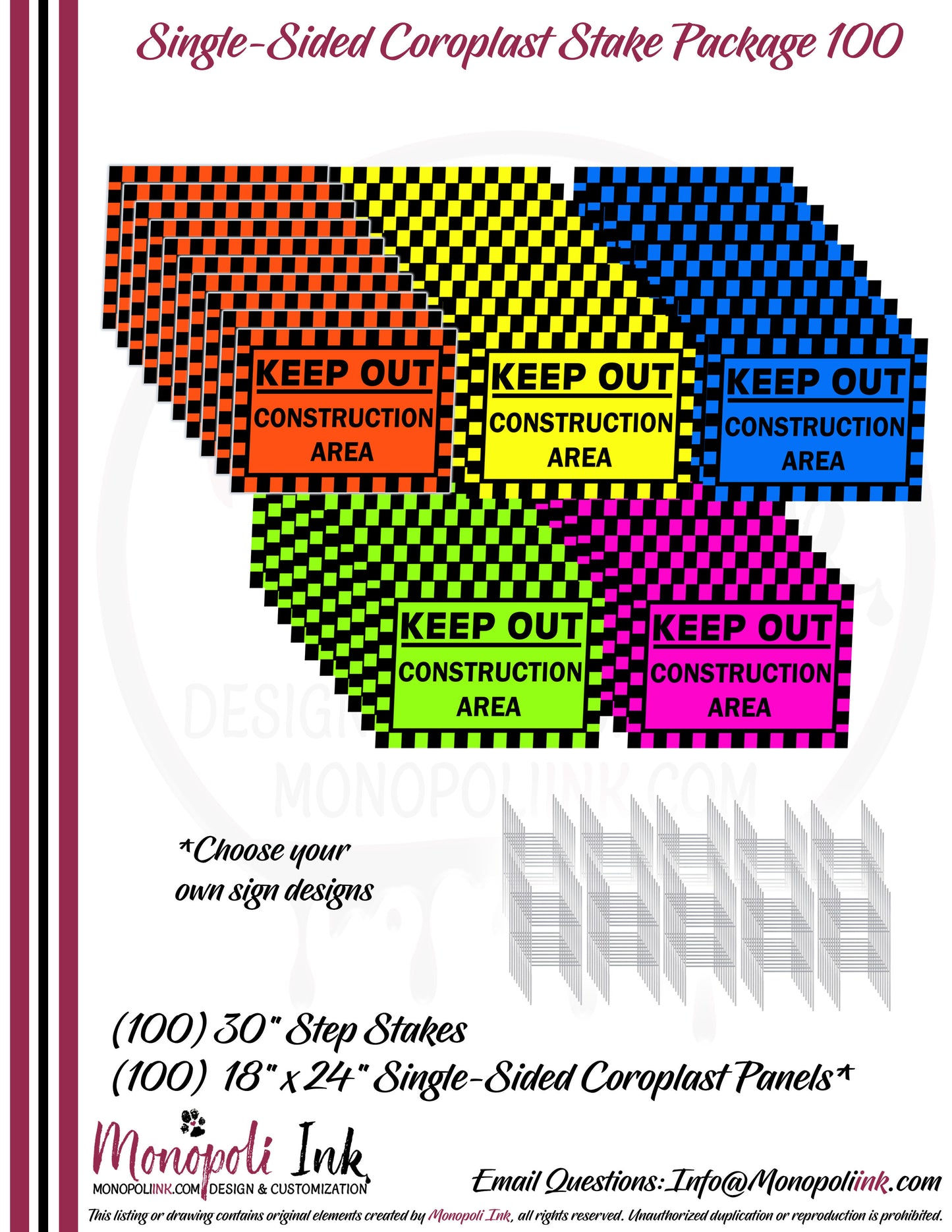 18" x 24" Coroplast Step-Stake/Lawn/Yard Signs
