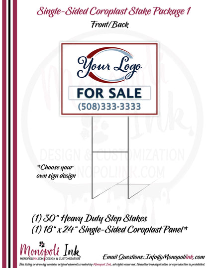 18" x 24" Coroplast Step-Stake/Lawn/Yard Signs