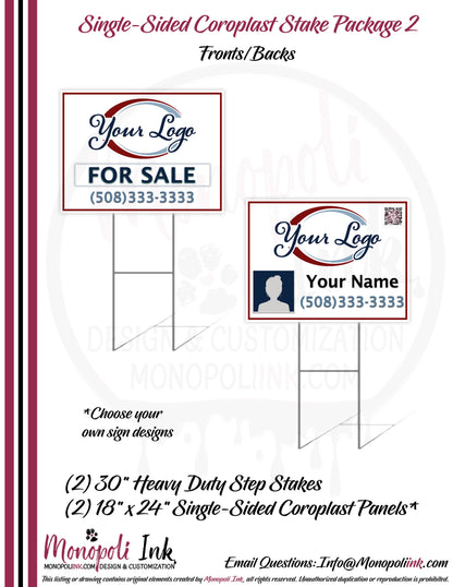 18" x 24" Coroplast Step-Stake/Lawn/Yard Signs