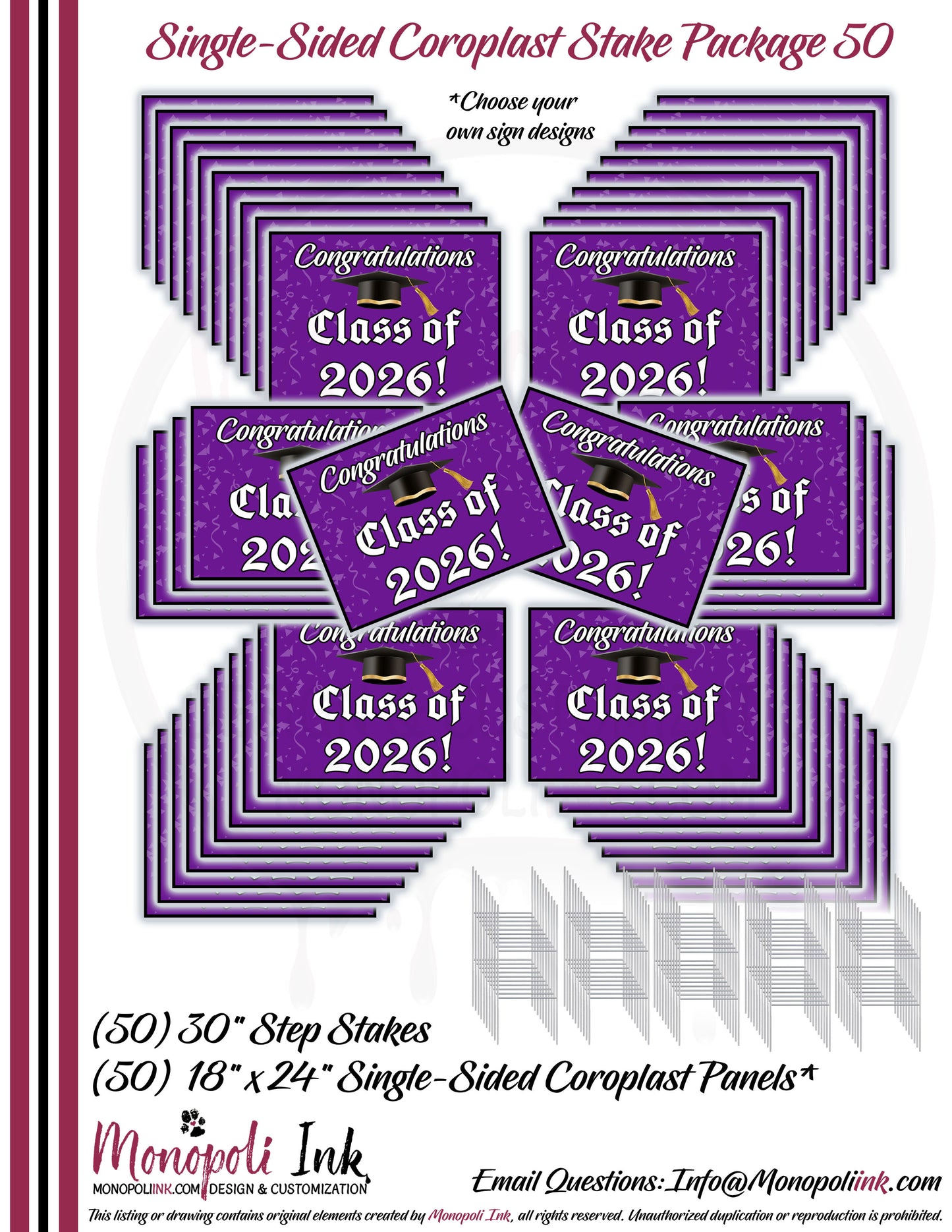 18" x 24" Coroplast Step-Stake/Lawn/Yard Signs