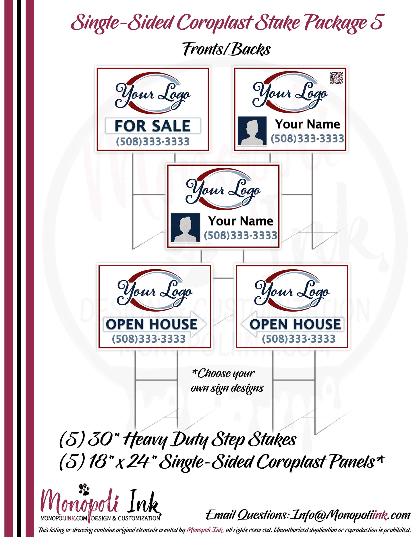 18" x 24" Coroplast Step-Stake/Lawn/Yard Signs