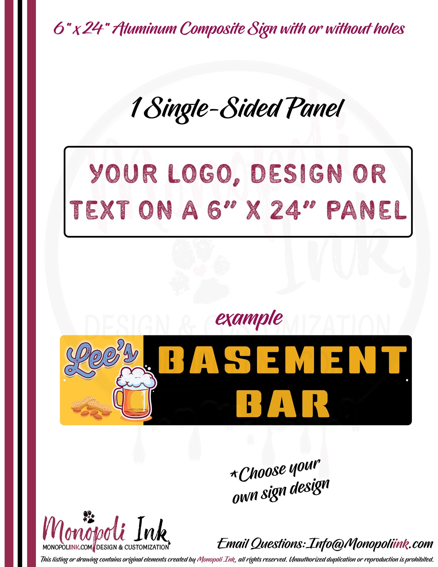 6" x 24" Aluminum Composite Sign Panels