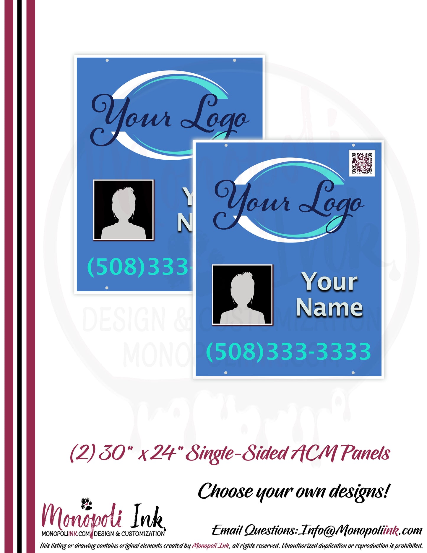30" x 24" Aluminum Composite Real Estate Sign Panels