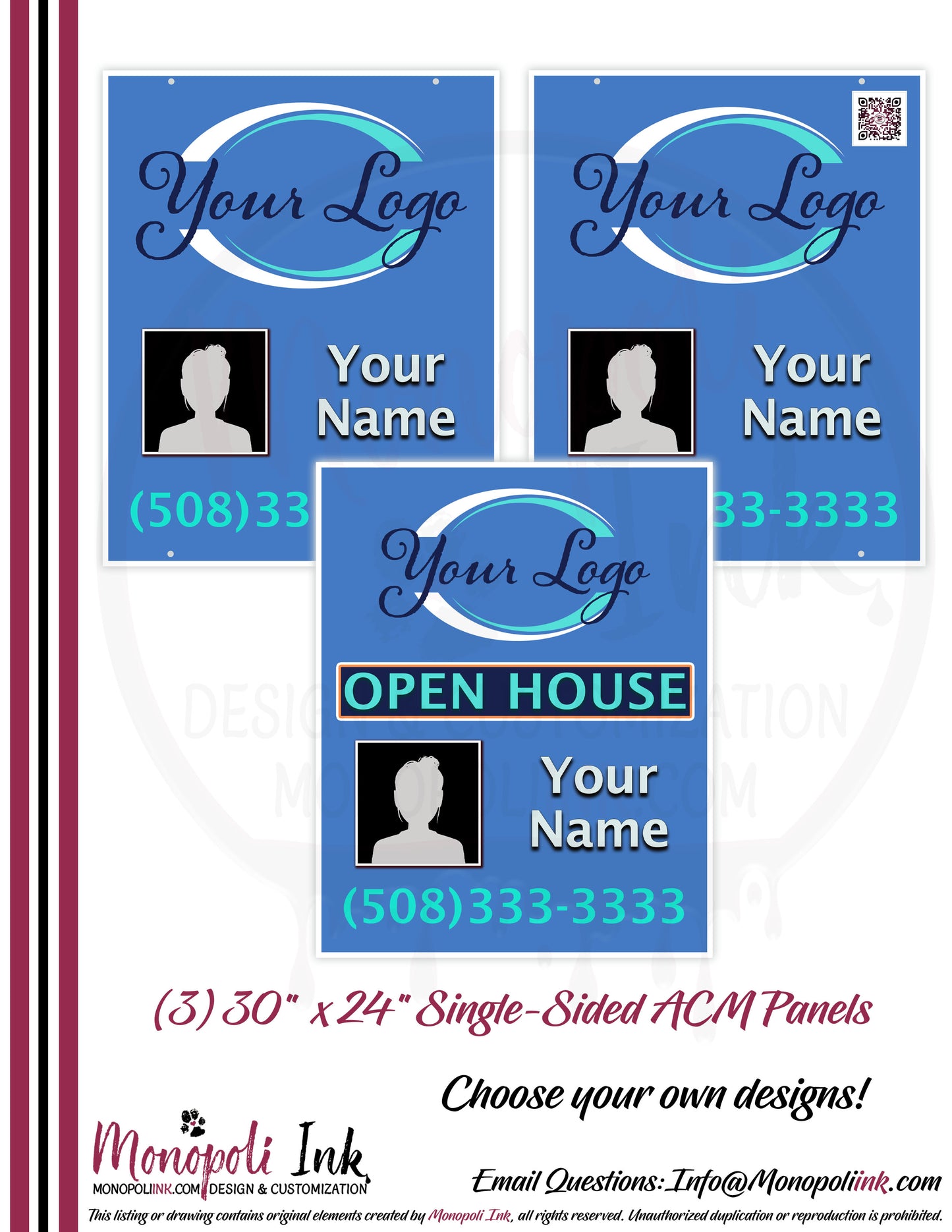 30" x 24" Aluminum Composite Real Estate Sign Panels