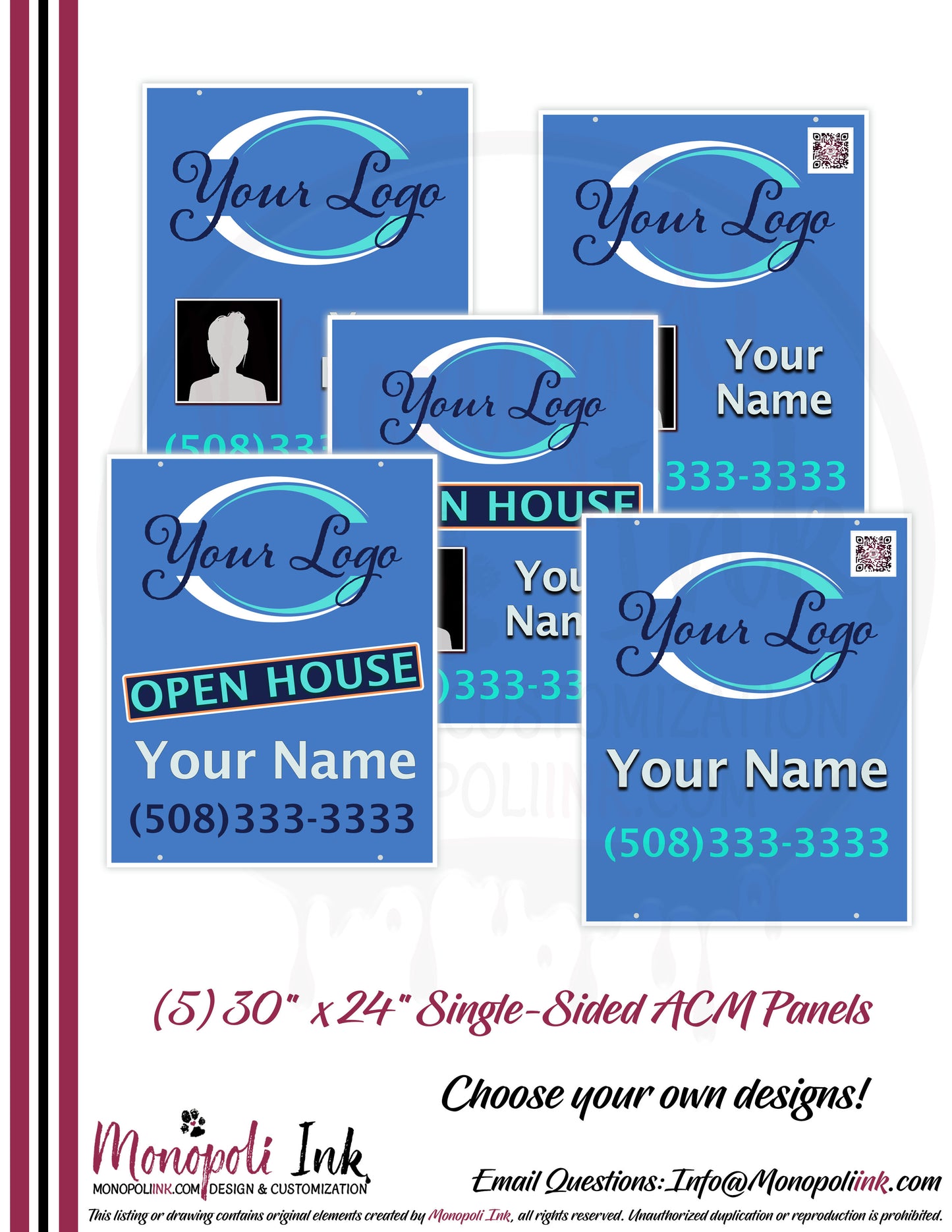 30" x 24" Aluminum Composite Real Estate Sign Panels