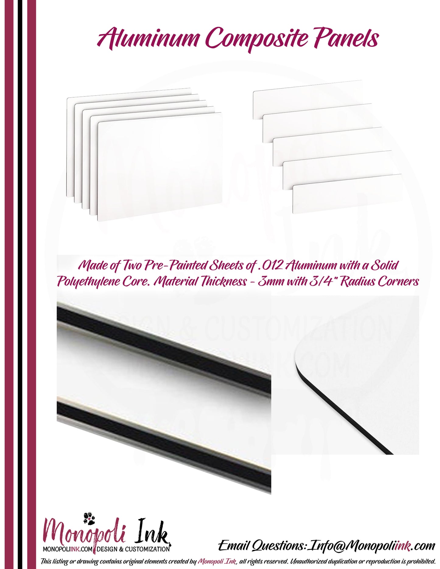 6" x 24" Aluminum Composite Sign Panels