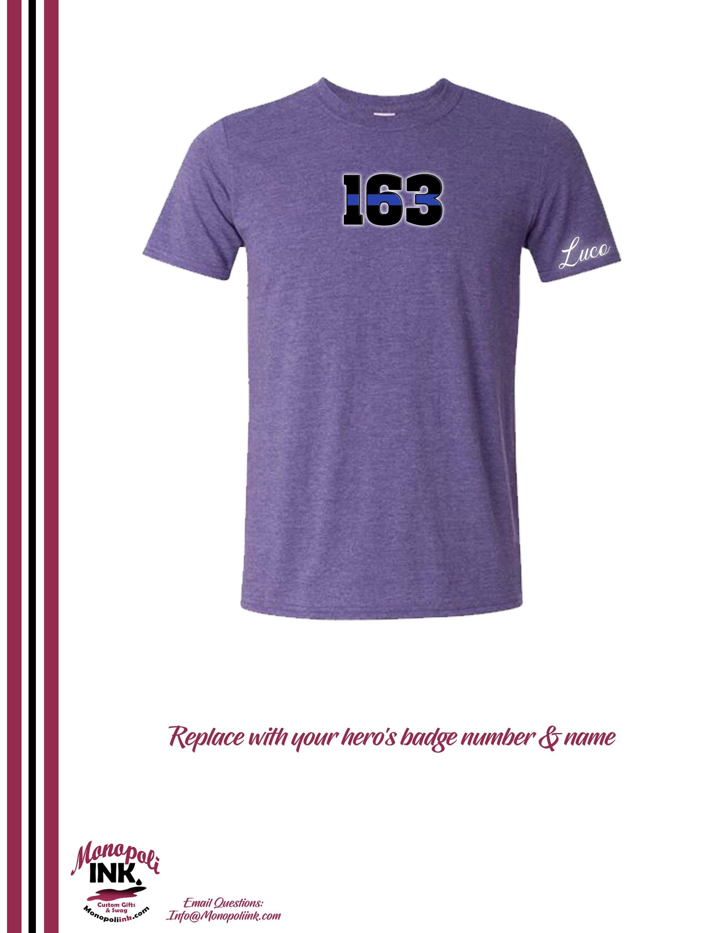 Police Badge Number Tee