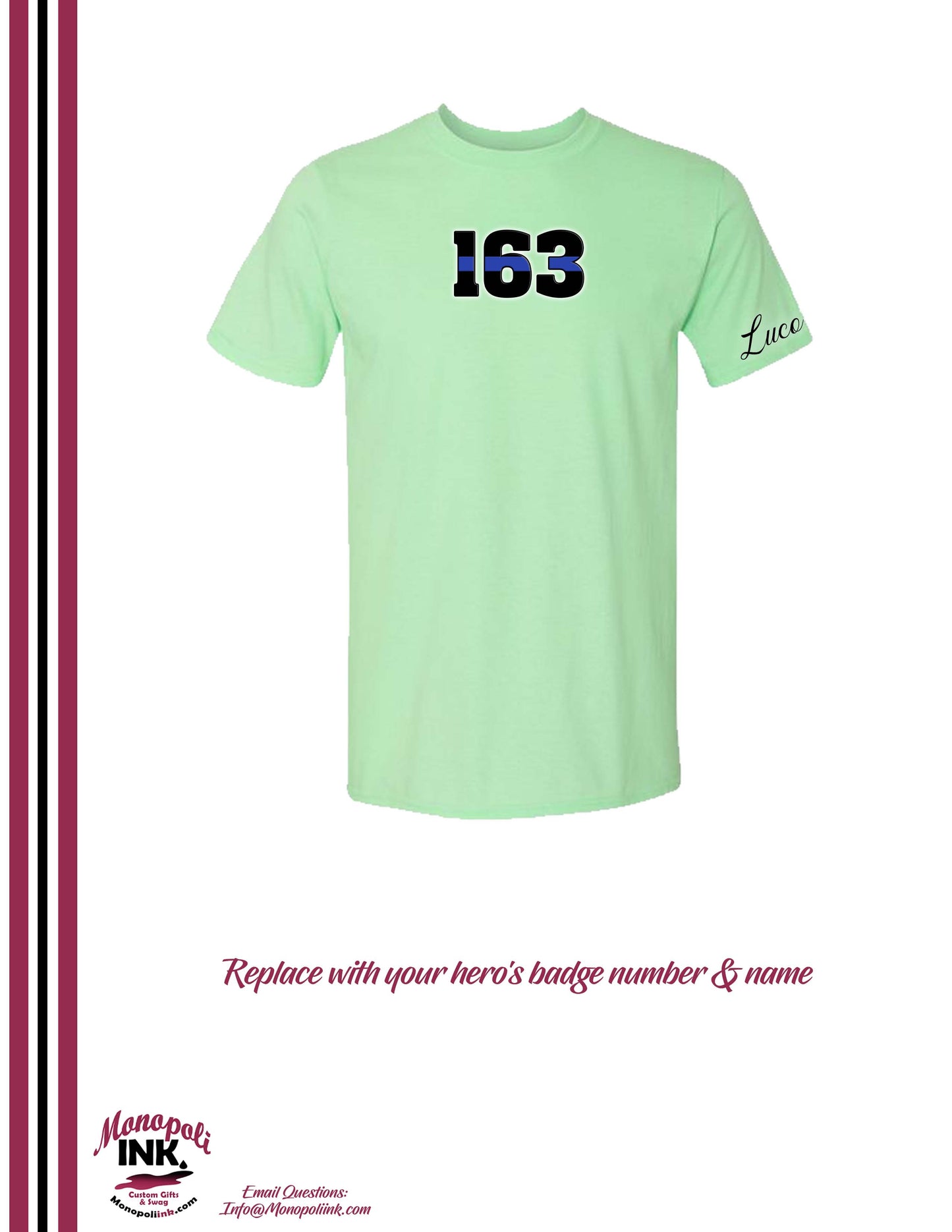 Police Badge Number Tee