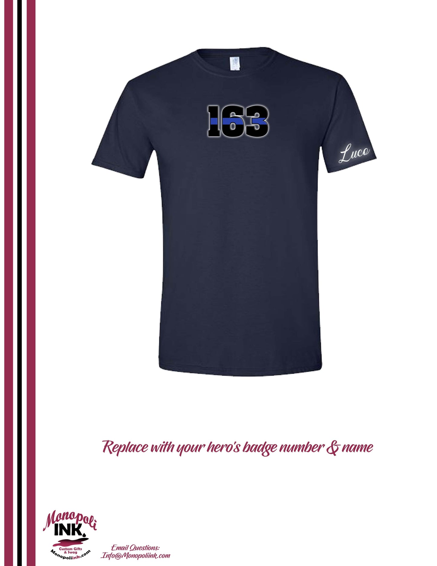 Police Badge Number Tee