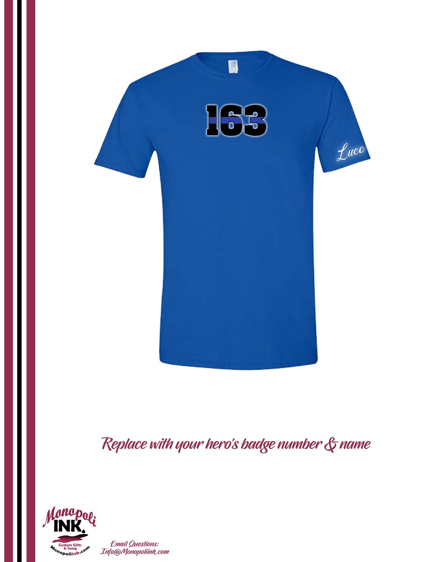 Police Badge Number Tee