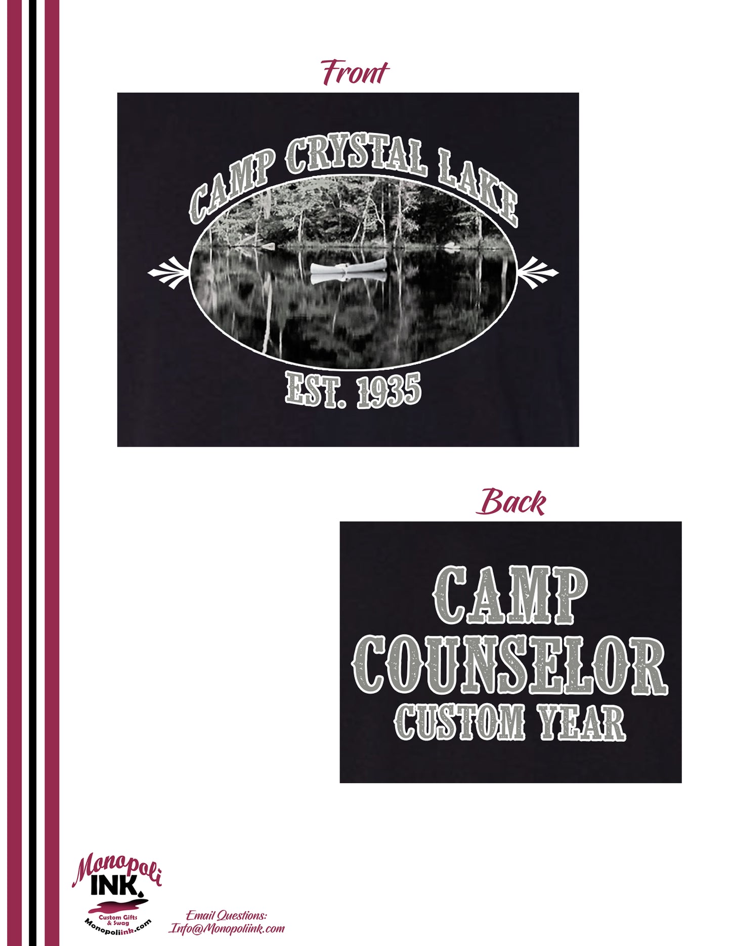 Camp Crystal Lake Counselor Horror Apparel