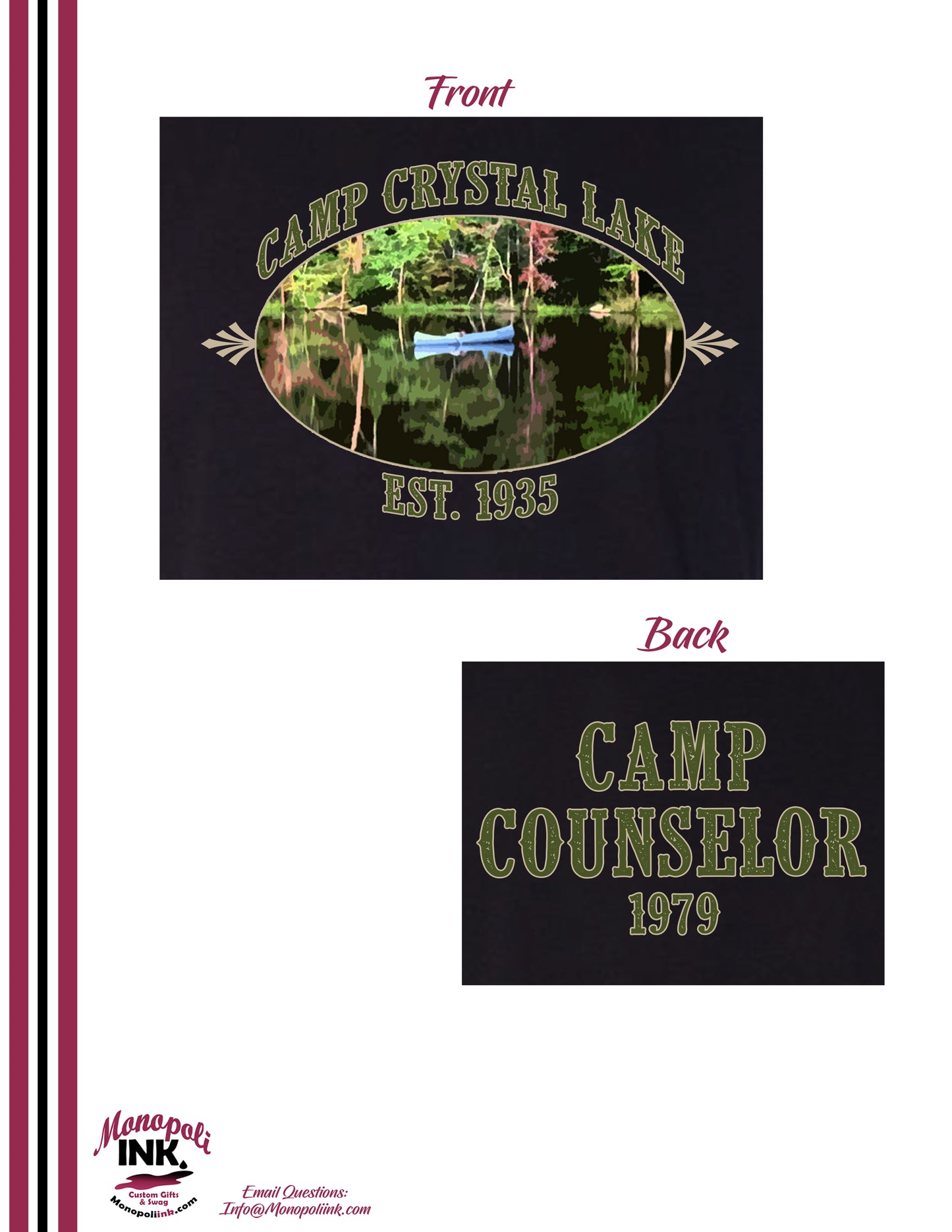 Camp Crystal Lake Counselor Horror Apparel