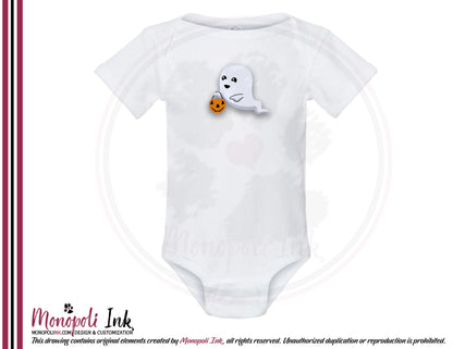 Ghost Pumpkin Bucket Onesie