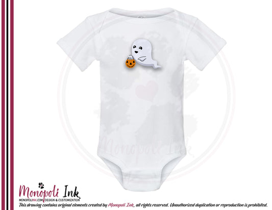 Ghost Pumpkin Bucket Onesie