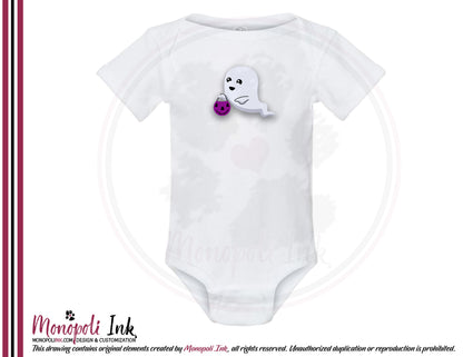 Ghost Pumpkin Bucket Onesie