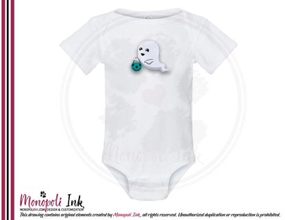 Ghost Pumpkin Bucket Onesie