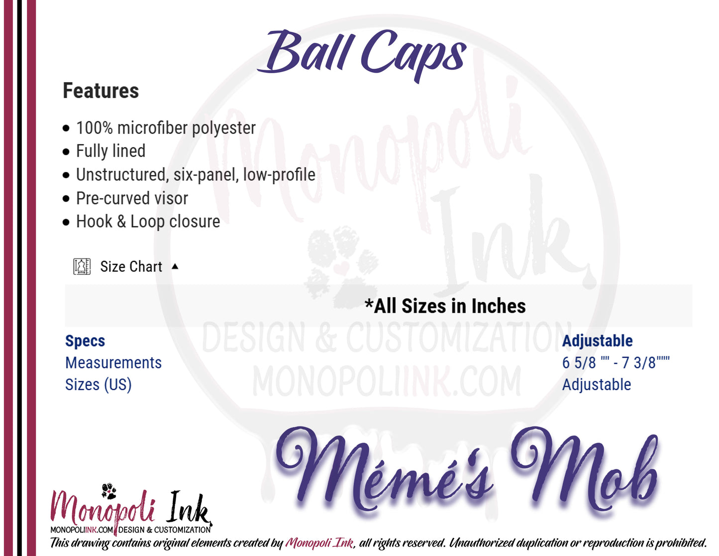 Meme's Mob Adult Ball Cap: Lois McDonald *Pre-Order*