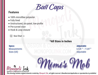 Meme's Mob Adult Ball Cap: Lois McDonald *Pre-Order*