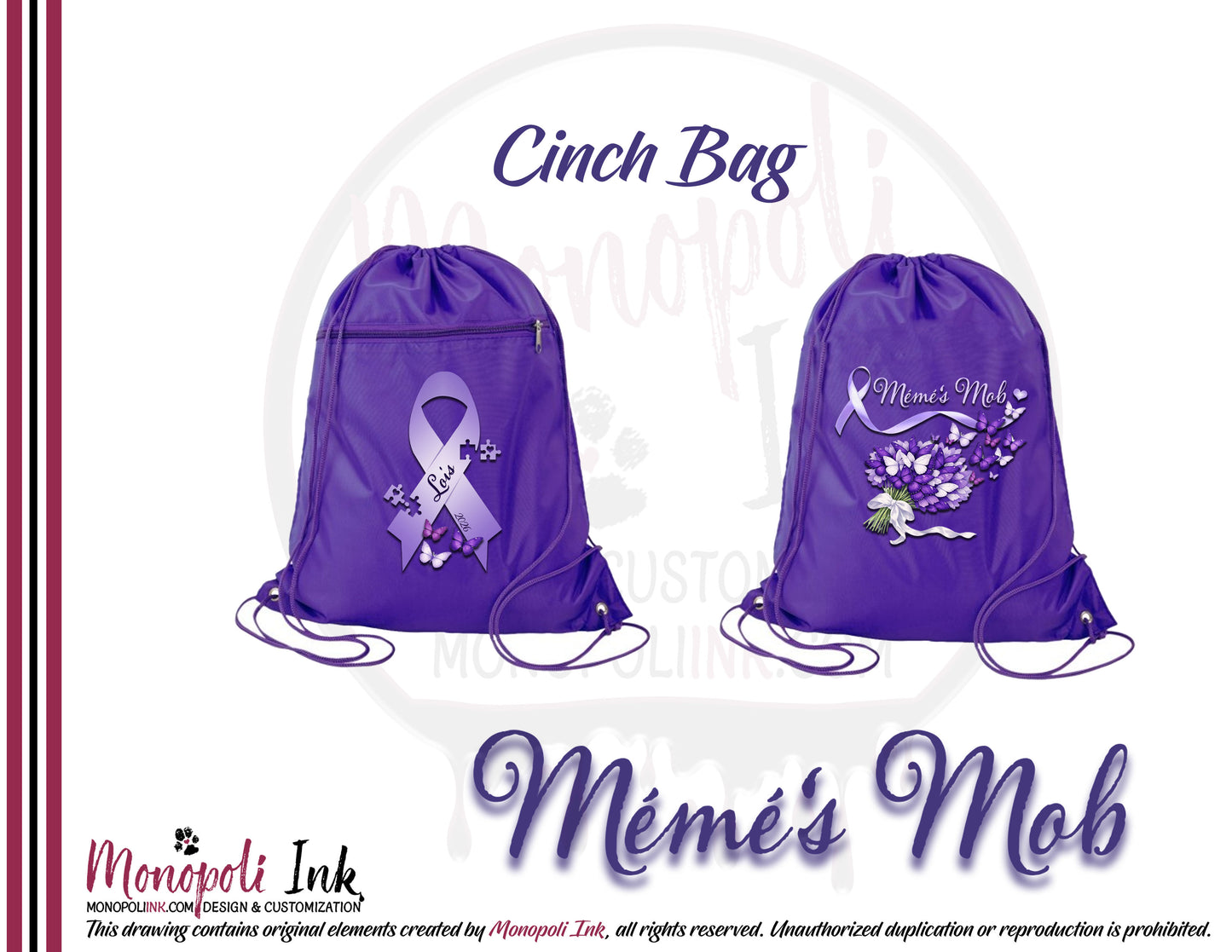 Meme's Mob Cinch Bag: Lois McDonald *Pre-Order*