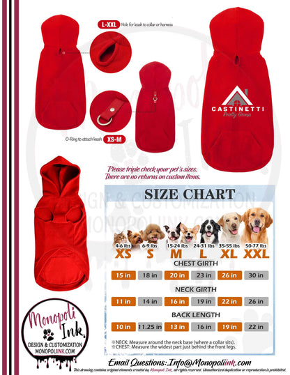 Castinetti Fleece Pet Hoodies